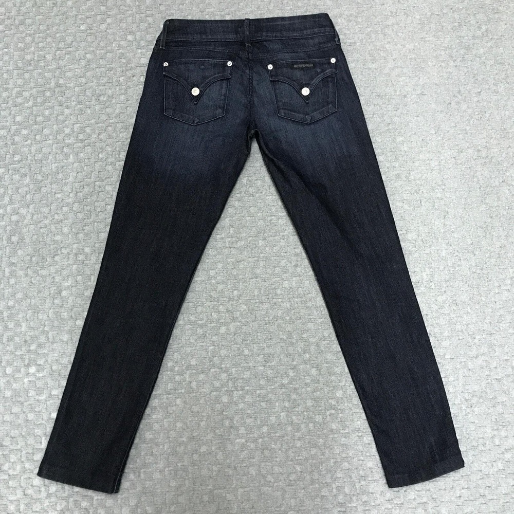 Hudson Jeans Womens 27 Dark Wash Blue Skinny Stretch Denim Flap Pocket Capsule - Picture 2 of 12